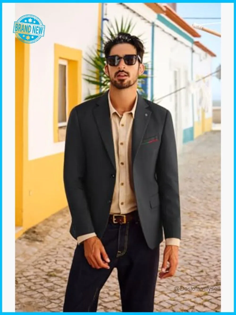 Lightweight Sport Coat Blazer Modern Fitted Two Button Notch Lapel Removable